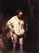 REMBRANDT Harmenszoon van Rijn Hendrickje Bathing in a River France oil painting reproduction